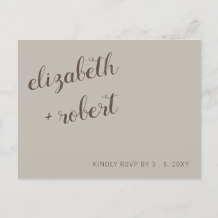 Invitation Carte Postale Calligraphie minimaliste de script Earthy Boho RSV