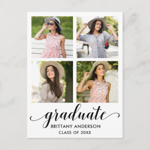 Invitation Carte Postale Calligraphie moderne Partie de graduation 4 Photo