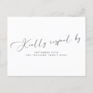 Invitation Carte Postale Calligraphie noir et blanc simple et moderne RSVP