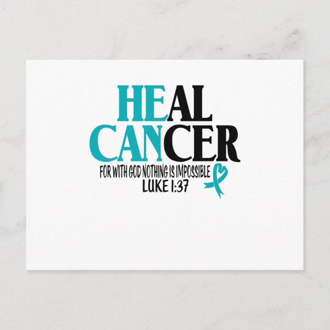 Invitation Carte Postale Cancer de la guérison Cervical ovaire (Devant)
