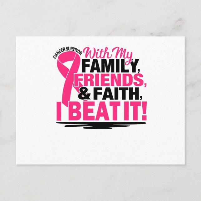 Invitation Carte Postale Cancer Survivant Famille des amis (Devant)