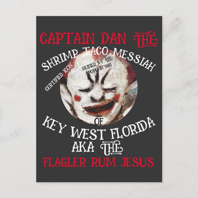 INVITATION CARTE POSTALE CAPITAINE DAN SHRIMP TACO MESSIAH KEY FLORIDE OUES (Devant)