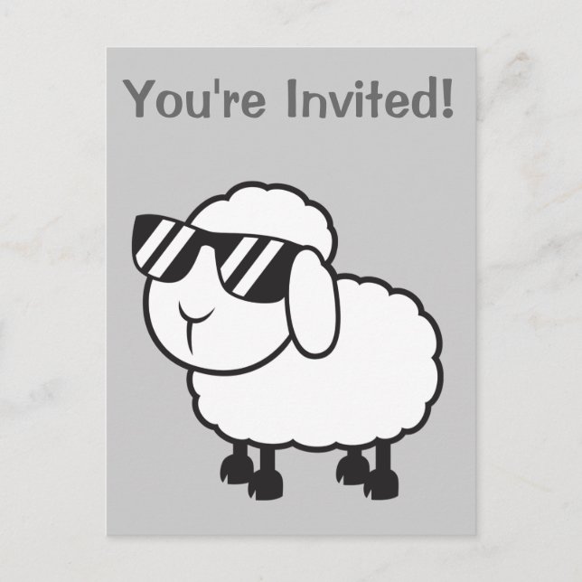 Invitation Carte Postale Cartographie de mouton blanc mou (Devant)