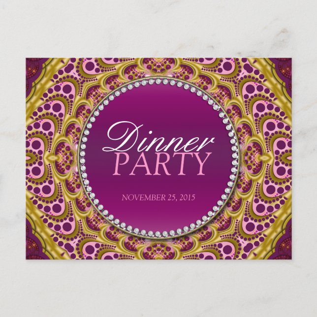 Invitation Carte Postale Carton d'invitation à un dîner exotique d'orient (Devant)