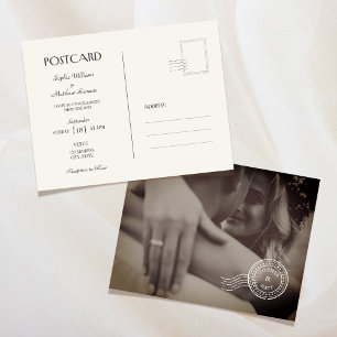 Invitation Carte Postale Carton d'invitation de mariage photo vintage class