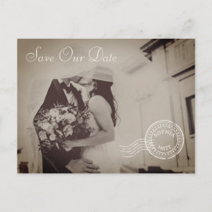 Invitation Carte Postale Carton d'invitation de mariage photo vintage class