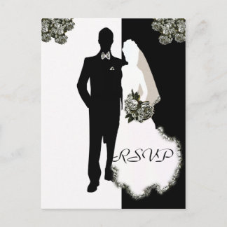 Invitation Carte Postale Carton d'invitation de réponse au mariage