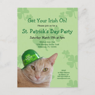 Invitation Carte Postale Carton d'invitation pour la fête de la Saint-Patri