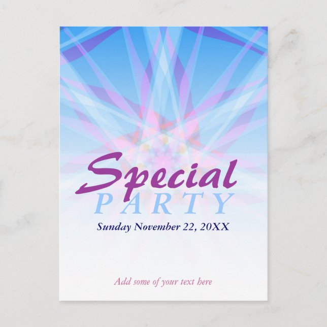 Invitation Carte Postale Carton d'invitation spécial pour une fête (Devant)