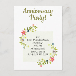 Invitation Carte Postale Cartons d'invitation pour fête d'anniversaire