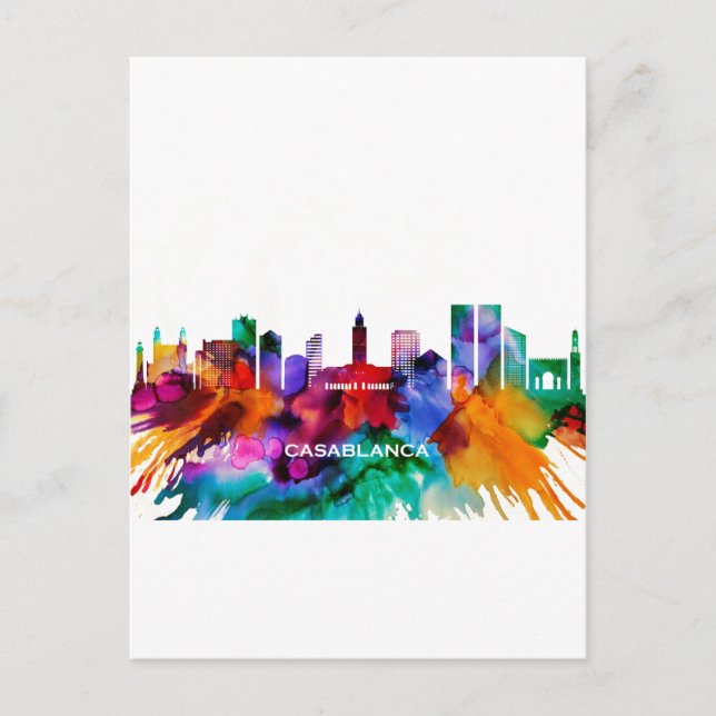 Invitation Carte Postale Casablanca Skyline (Devant)