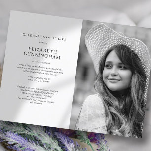 Invitation Carte Postale Célébration de la vie Simple Chic Elégant Photo