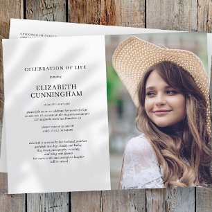 Invitation Carte Postale Célébration de la vie Simple Chic Elégant Photo