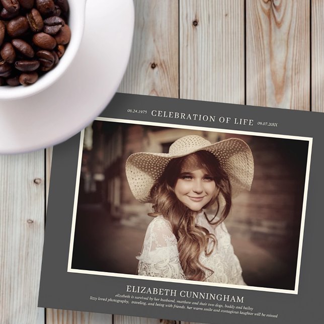 Invitation Carte Postale Célébration de la vie Simple Chic Elégant Photo (Créateur téléchargé)