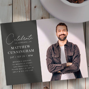 Invitation Carte Postale Célébration Sa Vie Merveilleuse Photo Simple moder