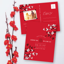 Cerise Blossoms Chic Mariage Chinois Enregistrer L