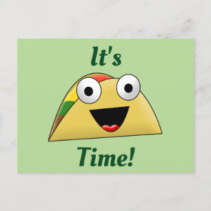 Invitation Carte Postale C'est le temps de Taco   Taco Party Fiesta Invitat
