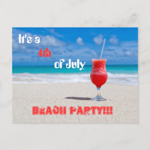 Invitation Carte Postale C'est une 4 juillet Beach Party