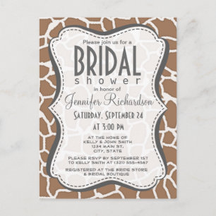 Invitation Carte Postale Chamoisee Giraffe Poster de animal