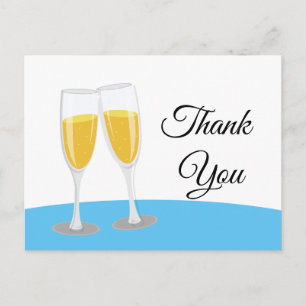 Invitation Carte Postale Champagne Brunch et Bubbly vous remercient