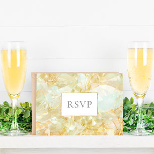 Invitation Carte Postale Champagne Burst Crystal Gemstone Wedding RSVP