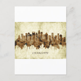 Invitation Carte Postale Charlotte Caroline du Nord Cityscape
