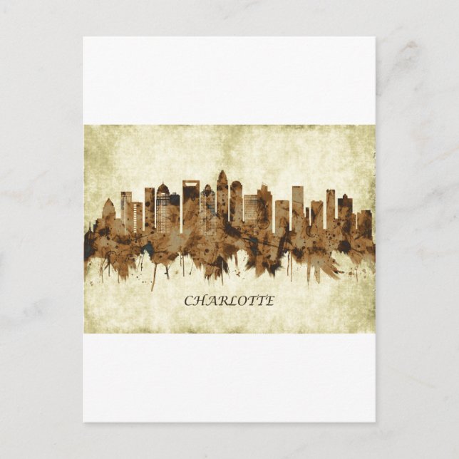 Invitation Carte Postale Charlotte Caroline du Nord Cityscape (Devant)