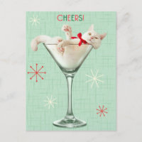 Chat dans un verre à Martini