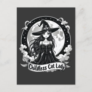 Invitation Carte Postale Chat sans enfant Lady Harris Walz Halloween Pastel