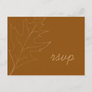 Invitation Carte Postale Chêne d'automne Leaf de mariage RSVP réponse