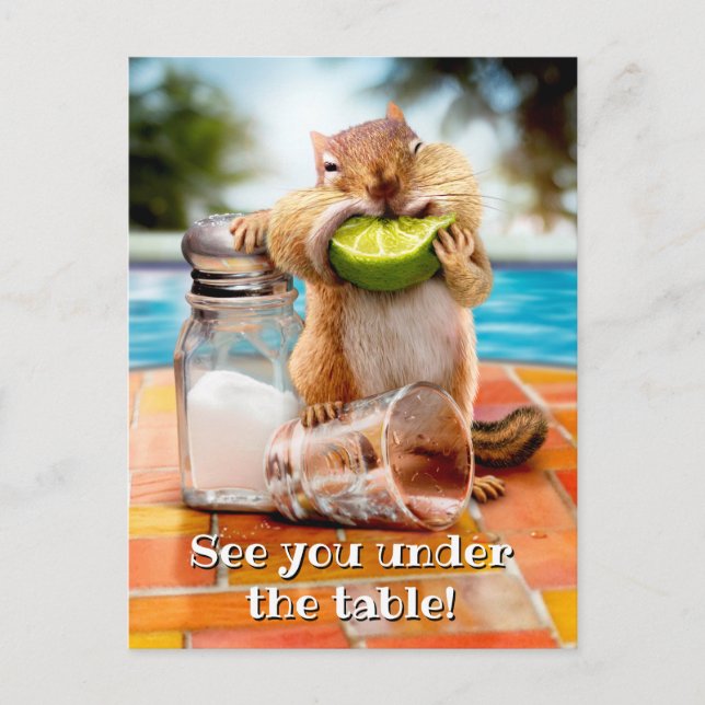 Invitation Carte Postale Chipmunk À La Lime (Devant)