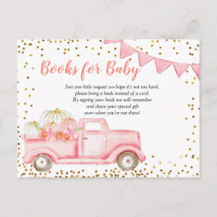 Invitation Carte Postale Chute Citrouille Livres de Camion pour Baby Card