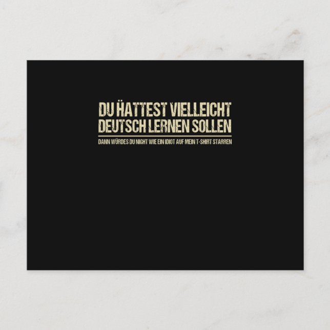 Invitation Carte Postale Citation-Amusant Conférencier allemand Deutschland (Devant)