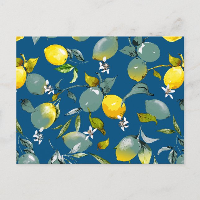 Invitation Carte Postale citrons aquarelle 29 (Devant)