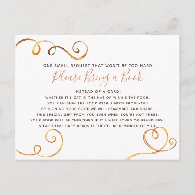 Invitation Carte Postale Citrouille d'automne Apportez un Baby shower de bi (Devant)