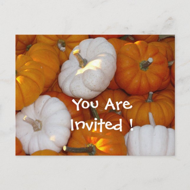 Invitation Carte Postale citrouilles. Vous Êtes Invités ! (Devant)