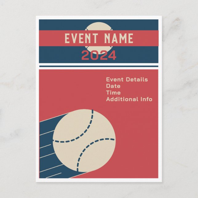 Invitation Carte Postale Classique de baseball (Devant)