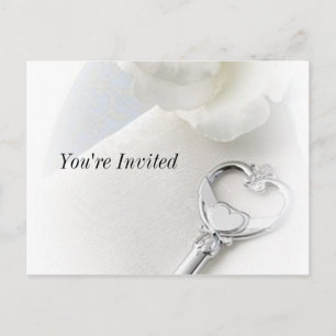 Invitation Carte Postale clé de mon coeur
