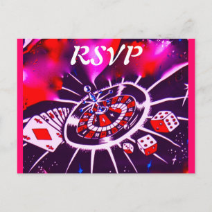 Invitation Carte Postale Clôtures d'invitation du thème RSVP de casino de