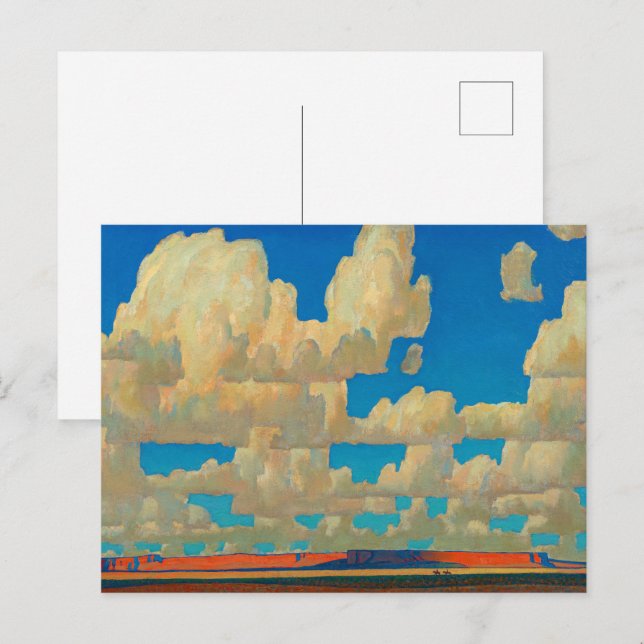 Invitation Carte Postale Cloud World par Maynard Dixon (Devant / Derrière)