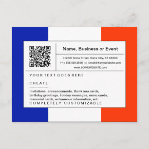 Invitation Carte Postale code de raffinage de QR : la France