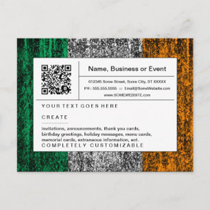 Invitation Carte Postale code QR raffiné : irlande