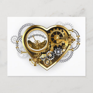 Invitation Carte Postale Coeur vapeur avec un manomètre