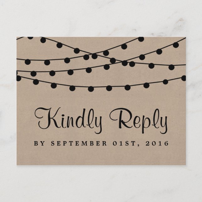 Invitation Carte Postale Collection de Mariages Rustic Kraft (Devant)