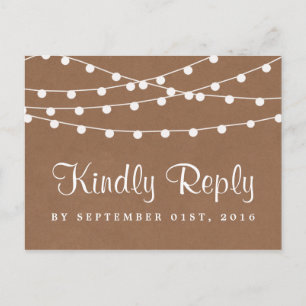 Invitation Carte Postale Collection de Mariages Rustic Kraft