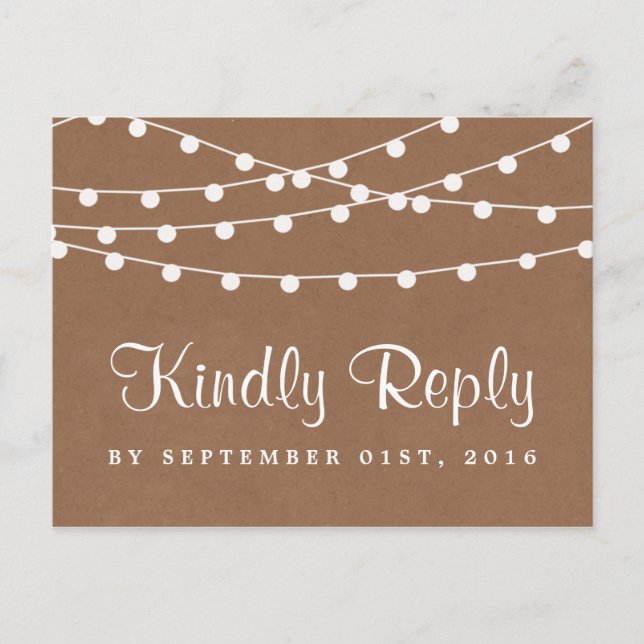 Invitation Carte Postale Collection de Mariages Rustic Kraft (Devant)