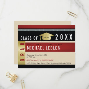 Invitation Carte Postale Concept graphique moderne Graduation. Grad party