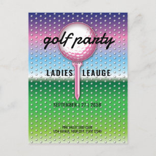Invitation Carte Postale Conception de fête de golf pour dames élégantes