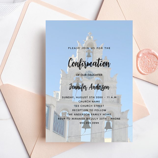 Invitation Carte Postale Confirmation de l'église photo personnalisée (Créateur téléchargé)