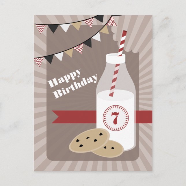 Invitation Carte Postale Cookies à chips de chocolat + Soirée d'anniversair (Devant)